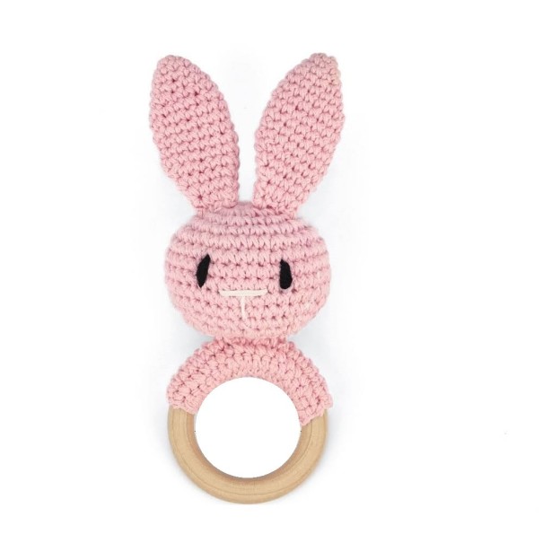 Hochets lapin rose