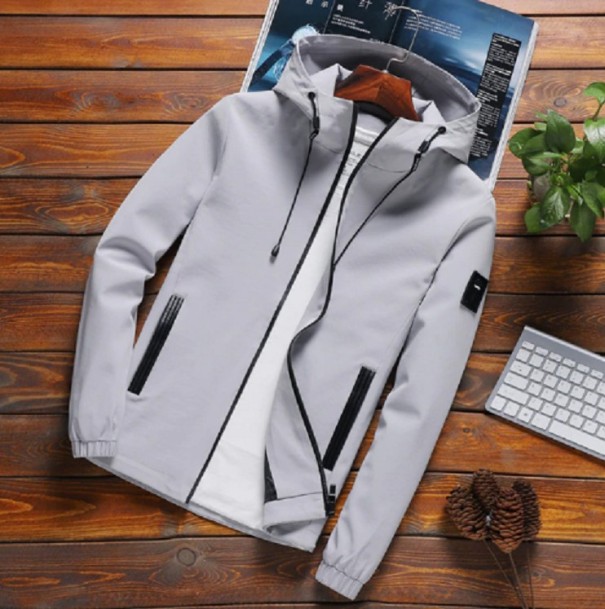 Hochwertige Herren-Frühlings-/Herbstjacke J2070 grau S