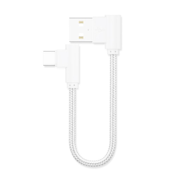 Hoekige USB/USB-C datakabel 20 cm