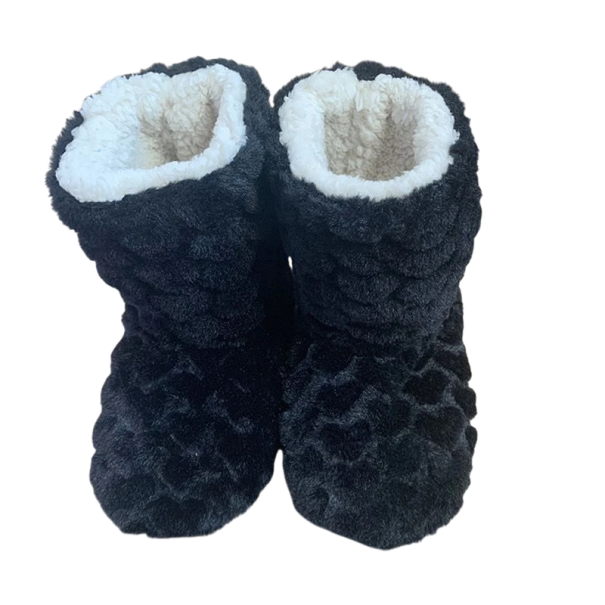 Hoge pluche winterpantoffels met antislipzool Dikke, harige, warme pantoffels Comfortabele huisschoenen voor de winter voor vrouwen grijs 35-37