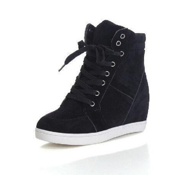 Hoge suède sneakers voor dames J1188 zwart 37