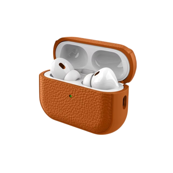 Högkvalitativt läderfodral för Apple AirPods 3 Robust skydd mot stötar Stötdämpning Stöd för trådlös och kabelansluten laddning orange