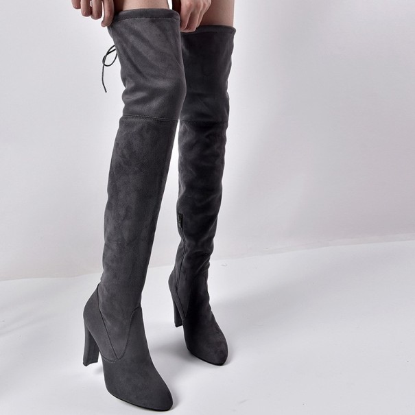 Hohe Damenstiefel J1804 grau 35