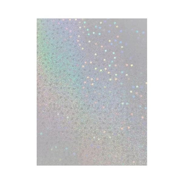 Holografiska självhäftande papper stjärneffekt 10,5x7,4 cm syntetiskt papper silverlaminering kall för dekorativa applikationer 1