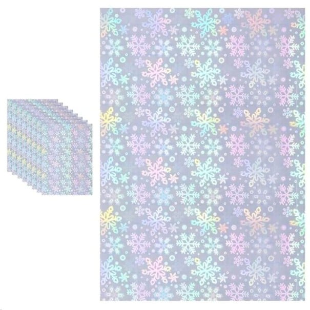 Holographic Self-Adhesive Vinyl Sheets A4 29.7 × 21 cm Waterproof Glitter Sheets 10 pcs for Decorating Notebooks and Photographs 1