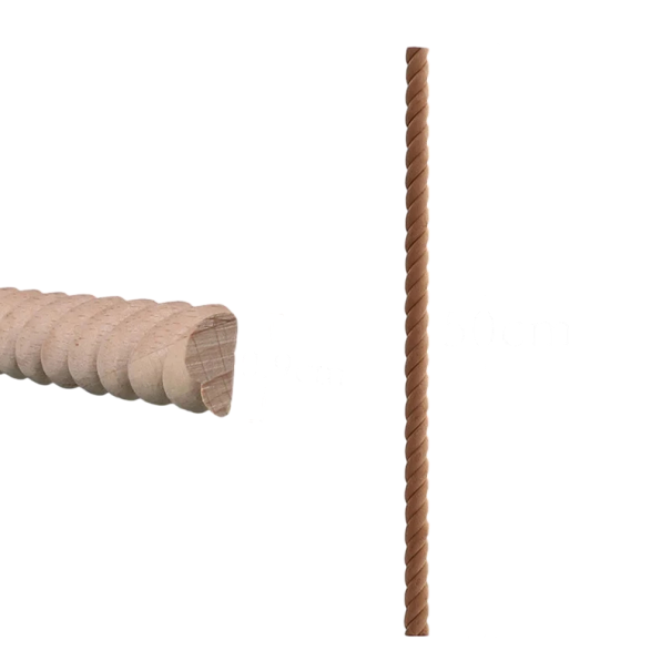 Holz Dekorleisten spiralförmiges Profil 50×0,9 cm Massivholz naturbraun dekorative Leiste für Möbel und Innenelemente 1