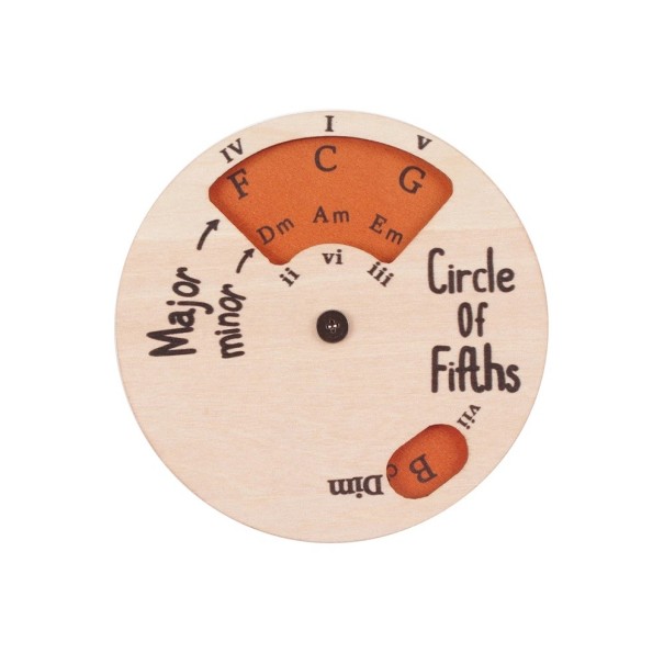 Holz Quintenzirkel 12 cm x 5 mm Musikalisches Akkordrad für Theorie und Unterricht Tragbares melodisches Lernhilfsmittel für Musiker aller Niveaus