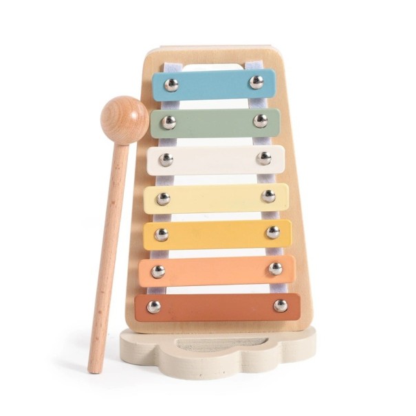 Holzxylophon für Kinder, 7 Töne, Montessori-Musikinstrument für Babys von 0–12 Monaten, frühes Musiklernen, pädagogisches Spielzeug 1