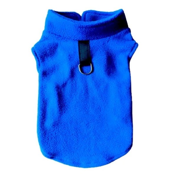 Honden fleece kleding Warme comfortabele vest voor honden Winter fleece jas voor honden Kleding voor honden in koud weer blauw L