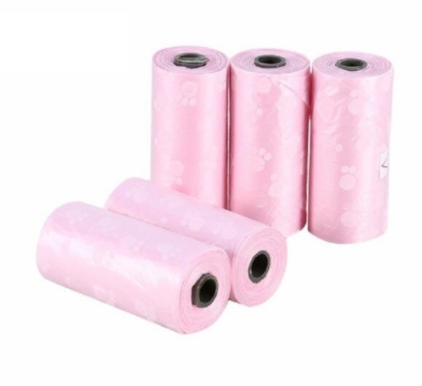 Hondenpoepzakjes 5 rollen roze