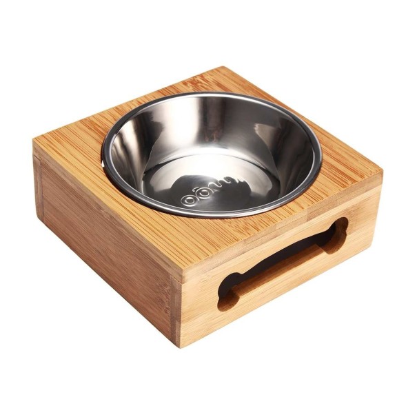 Hondenvoerbakken met houten standaard S