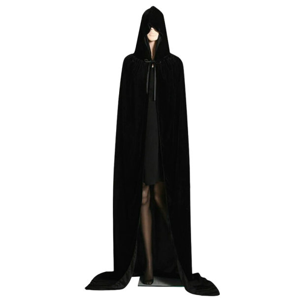 Hooded mantel kostym svart