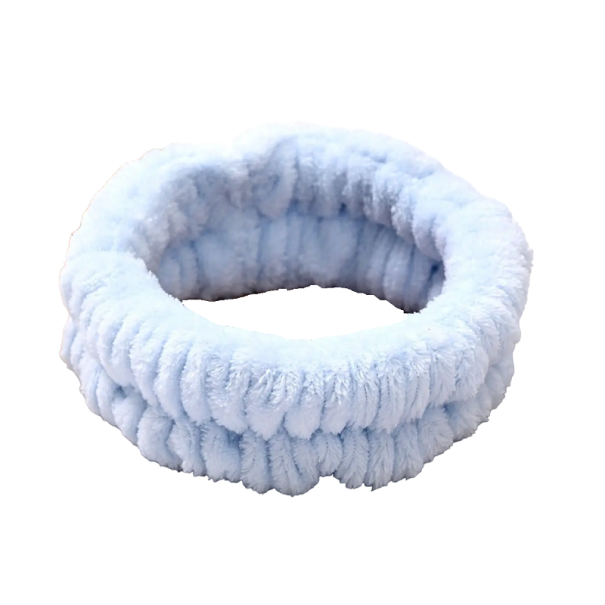 Hoofdband voor vrouwen tegen haaruitval in het gezicht, fleece make-up hoofdband, hoofdband voor het wassen van harige gezichten voor vrouwen blauw