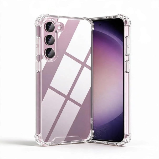 Hoofdbescherming voor Samsung Galaxy S25 Versterkte hoeken en uitsparing voor camera Materiaal TPU thermoplastisch polyurethaan Doorzichtig 1
