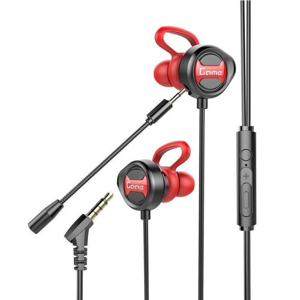 Hoofdtelefoon met microfoon K2076 rood