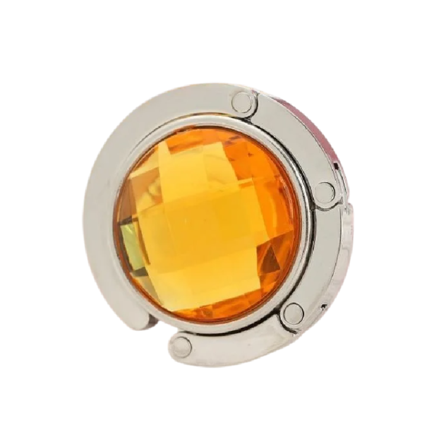 Hopfällbar bordsväskskrok 4,5 cm strasskrok elegant handväskhållare bärbar kafébordshängare orange