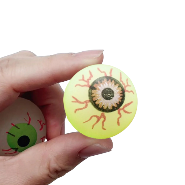 Hoppende bold, der lyser i mørket. Øjeæble som en hinke. Gummi-uhyggelig bold. Halloween-dekoration. Kunstig øjeæble. Halloween-festdekoration 3 cm. 30 stk. 1