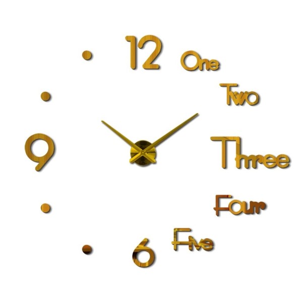 Horloge murale autocollante G1689 doré 94 cm