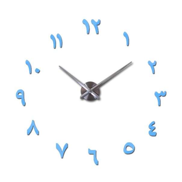 Horloge murale autocollante G1780 bleu clair 68,5 cm