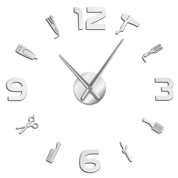 Horloge murale autocollante G1807 argenté 94 cm