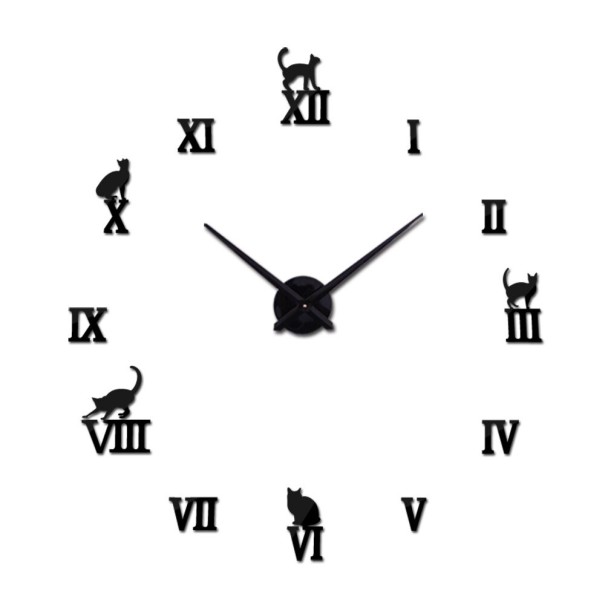 Horloge murale autocollante G1809 noir 94 cm