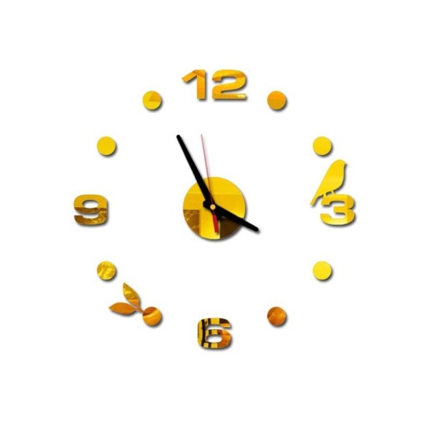 Horloge murale autocollante G1848 doré