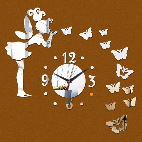 Horloge murale autocollante G2065 argenté