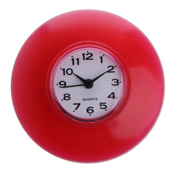 Horloge murale avec ventouse rouge