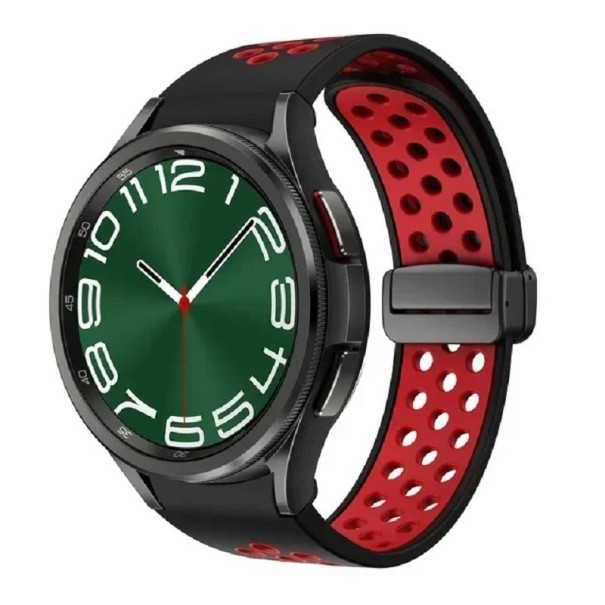 Horlogeband Samsung Galaxy Watch 4 Classic 46 mm Siliconen horlogeband zwart-rood