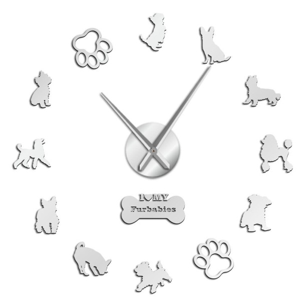 Horloges murales autocollantes G2046 argenté 119 cm