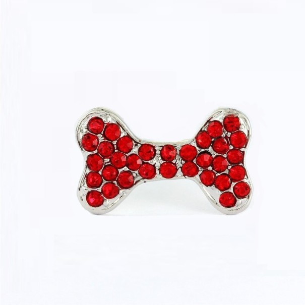 Horquilla para perros pequeños con pedrería rojo
