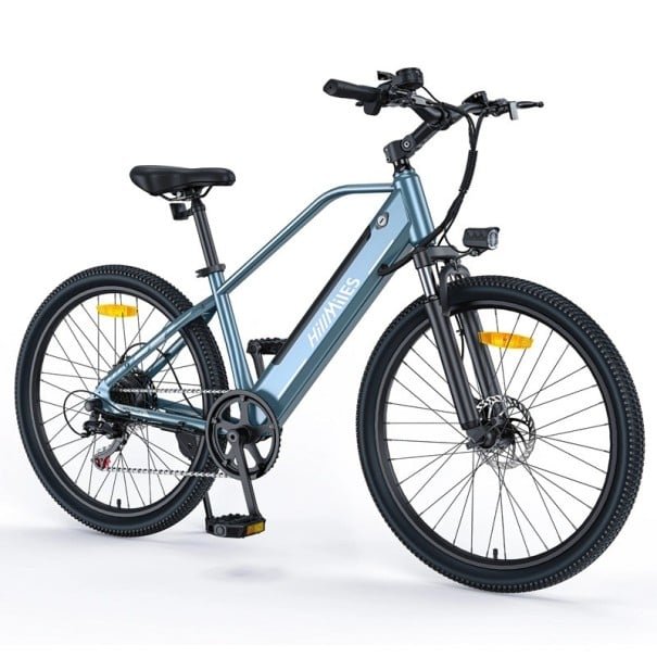 Horské elektrokolo HillMiles MileTrail 1, dojezd 120 km, batéria 36V 13Ah, motor 250W, 26" kolesá, 7 rýchlostí, kotúčové brzdy modrá