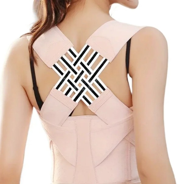 Houdingcorrector voor vrouwen en mannen Verstelbare rug- en schouderbrace Rugcorrector Comfortabele anti-slungelgordel Houdingcorrectie roze M