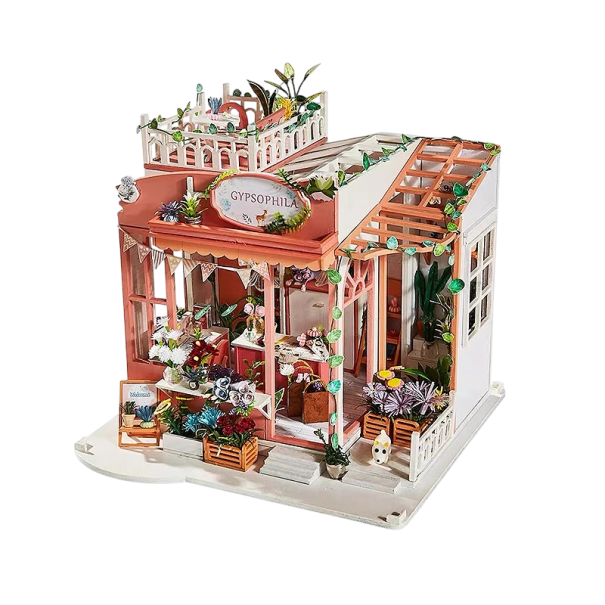 House 22 x 22 x 21 cm Miniature LED Building Kit with Furniture Decorative Model with Lighting Realistic Miniature with Instruction Booklet 1