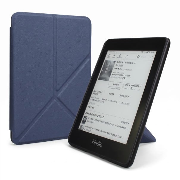 Housse à rabat avec support 6 pouces pour liseuse Kindle 10e génération 2019 avec rabat avant pliable et fermeture magnétique bleu foncé
