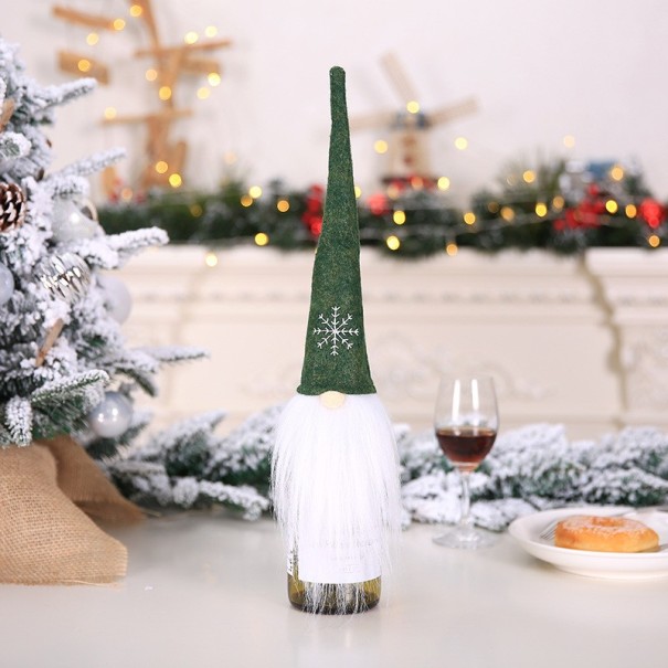 Housse de bouteille de Noël lutin vert