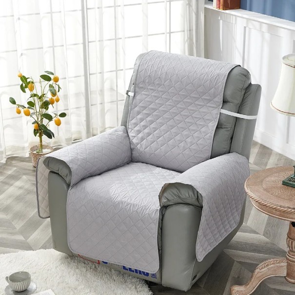 Housse de chaise antidérapante colorée 55 x 200 cm, housse de protection avec sangles, coussin de siège rembourré pour la maison gris