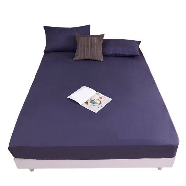 Housse de couette unie 140 x 200 cm bleu foncé