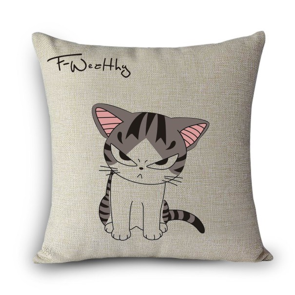 Housse de coussin avec un mignon petit chat J3400 10