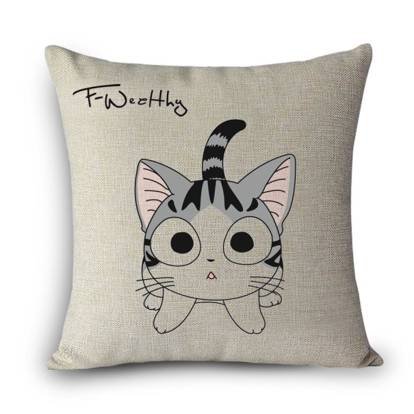 Housse de coussin avec un mignon petit chat J3400 3