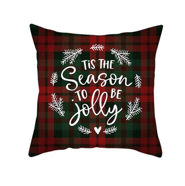 Housse de coussin de Noël à carreaux 19