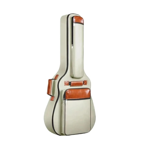 Housse de guitare 111 x 48,2 cm avec rembourrage en coton Sac imperméable avec 2 poches Sangles réglables et protection renforcée de l'instrument vert