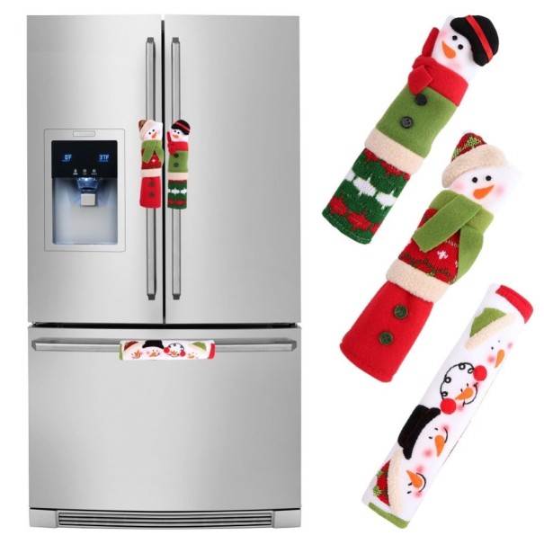 Housse de Noël pour poignées d'appareils 3 pcs 1