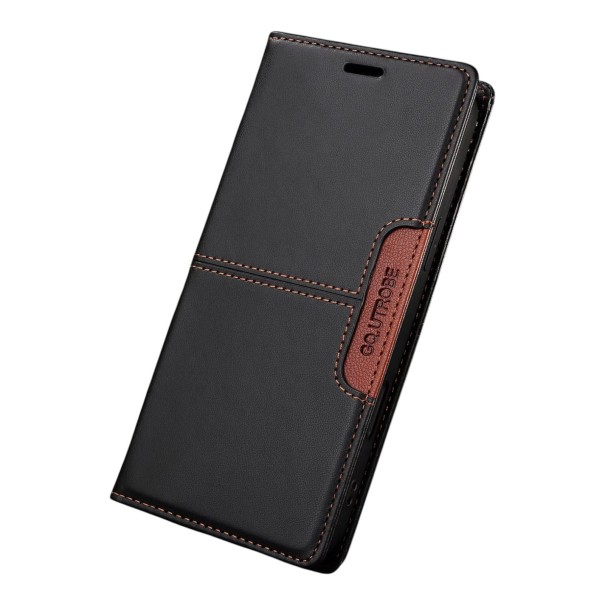 Housse de protection à rabat pour Samsung Galaxy A16 avec poches pour cartes et blocage RFID Fermeture magnétique Doublure en TPU souple Fonction de support noir