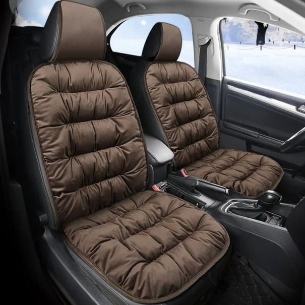 Housse de siège auto chauffante Coussin de siège auto Housse de siège auto universelle marron