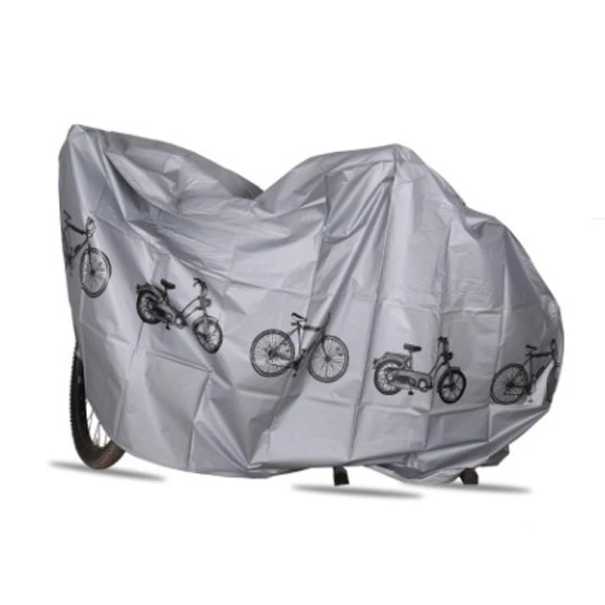 Housse de vélo extérieure imperméable Protection contre la pluie, la poussière et les UV 200 x 100 cm Housse de vélo extérieure gris