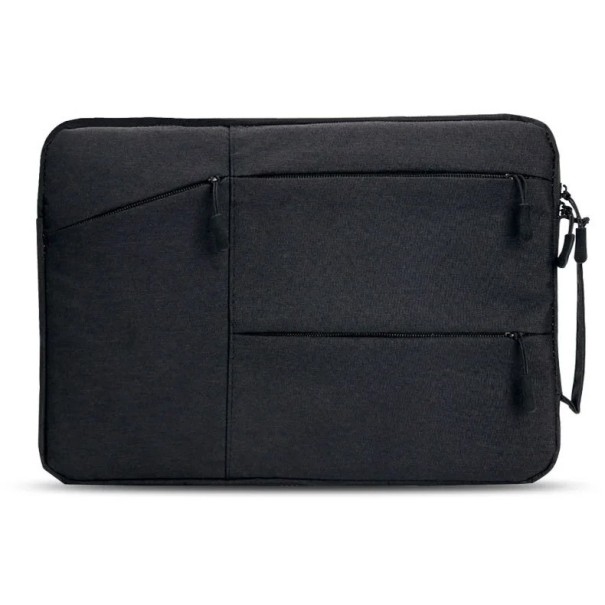 Housse pour ordinateur portable 13 pouces Housse de protection pour MacBook Couleurs neutres Rembourrage intérieur doux Fermeture à glissière noir