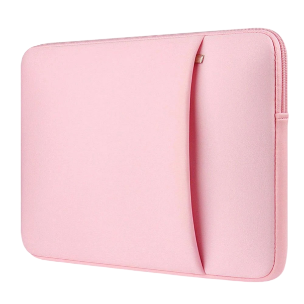 Housse pour ordinateur portable avec poche latérale pour MacBook, HP, Xiaomi, Dell 13 pouces, 34 x 24,5 x 1,5 cm rose