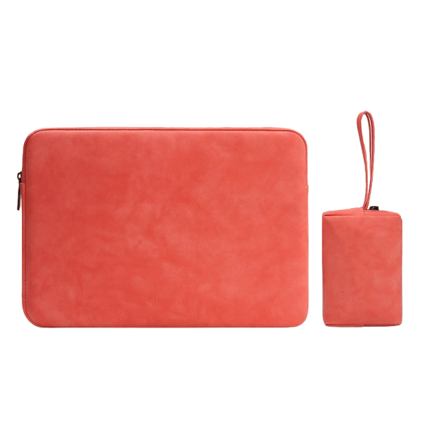 Housse pour ordinateur portable pour MacBook, HP, Dell 15,6 - 16 pouces, 39 x 26 x 2 cm et housse pour accessoires d'ordinateur portable orange