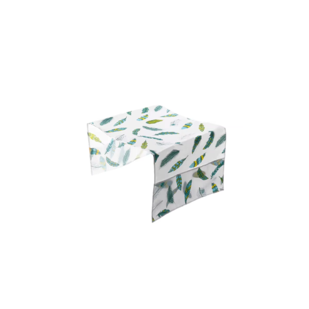 Housse transparente blanche anti-poussière avec motif coloré de plumes 130 x 54 cm Housse de protection en PEVA avec poches latérales Housse 1